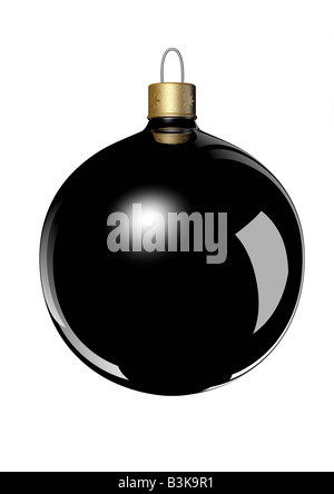 Black Christmas ball Ornaments auf weißem Hintergrund Schwarze Christbaumkugel Auf Weißem Hintergrund