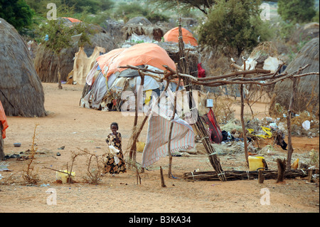 Belet Amin ein Lager für Vertriebene Somalis nahe der Grenze zu Kenia Stockfoto