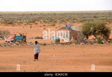 Belet Amin ein Lager für Vertriebene Somalis nahe der Grenze zu Kenia Stockfoto