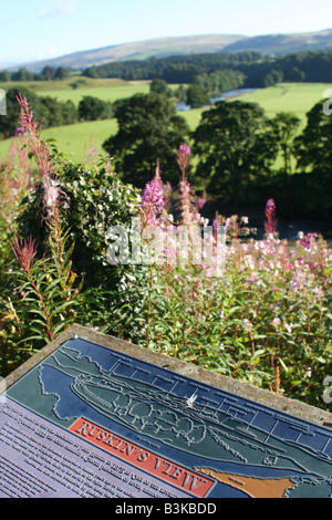 Ruskin Ansicht. Ein Blick auf den Fluß Lune in Kirkby Lonsdale gemalt von John Turner, Cumbria, England. Stockfoto