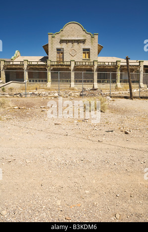 Ruinen der Railroad Depot in Rhyolite, Nevada, USA. Stockfoto