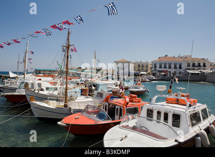 Neuer Hafen, Spetses, Griechenland Stockfoto