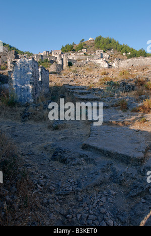 Verlassenes Dorf Kayaköy 8 km südlich von Fethiye. Provinz Mugla, Türkei. Stockfoto