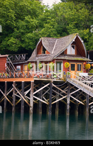 Die berühmte Saltry Restaurant Halibut Cove Kachemak Bay in der Nähe von Homer Alaska Stockfoto