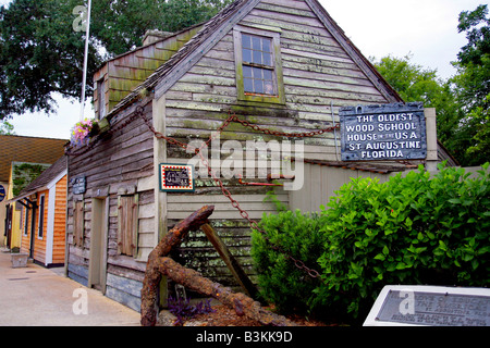 Älteste Holz Schulhaus in den Vereinigten Staaten, St. Augustine, Florida Stockfoto