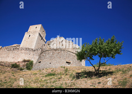 Burg Rocca Maggiore in Assisi Umbrien Italien Castle of Rocca Maggiore in Assisi Umbrien Italien Stockfoto
