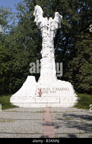 Monte Cassino Denkmal polnischer Kriegerdenkmal in Krasinski Gärten Warschau Polen, die polnischeArmee-Soldaten, die in Italien kämpften zu Ehren Stockfoto