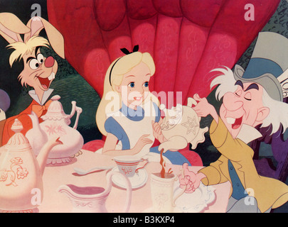 ALICE im Wunderland 1951 Walt-Disney-Zeichentrickfilm - NB Walt Disney gutgeschrieben werden muss Stockfoto