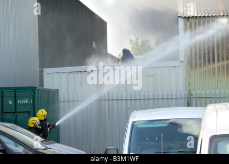 Feuer in Fabrik-Einheit Basildon, Essex Stockfoto