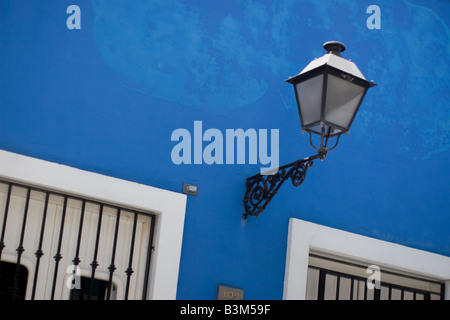 Foto in der Altstadt von San Juan, Puerto Rico die bunten Gebäude. Stockfoto