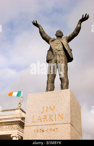 Jim Larkin Statue auf O'Connell Street, Dublin, Irland Stockfoto