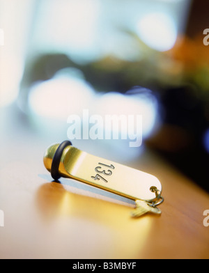 Hotel Schlüssel, Nahaufnahme Stockfoto