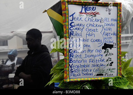 Karibisches Essen bei Notting Hill Karneval 2008 Stockfoto