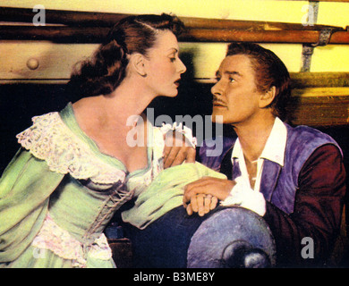 GEGEN alle Flaggen 1952 U-ich Filme mit Errol Flynn und Maureen Hara Stockfoto