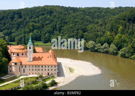 Deutschland, Bayern, Kloster Weltenburg, Weltenburg Klostergarten in Altmühl Tal Franken Donau Fluss Bayern Deutschland Stockfoto