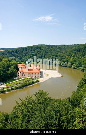 Deutschland, Bayern, Kloster Weltenburg, Weltenburg Klostergarten in Altmühl Tal Franken Donau Fluss Bayern Deutschland Stockfoto