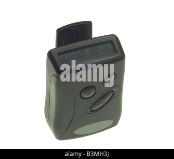 schwarze und graue Pager isoliert auf weißem Hintergrund Stockfoto