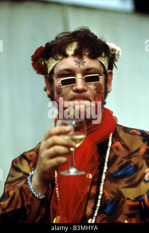 FLOWER-POWER-Stil auf einer Versammlung in San Francisco im Jahre 1967 Stockfoto