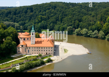 Deutschland, Bayern, Kloster Weltenburg, Weltenburg Klostergarten in Altmühl Tal Franken Donau Fluss Bayern Deutschland Stockfoto