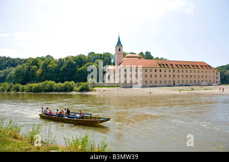 Deutschland, Bayern, Kloster Weltenburg, Weltenburg Klostergarten in Altmühl Tal Franken Donau Fluss Bayern Deutschland Stockfoto