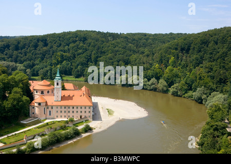Deutschland, Bayern, Kloster Weltenburg, Weltenburg Klostergarten in Altmühl Tal Franken Donau Fluss Bayern Deutschland Stockfoto