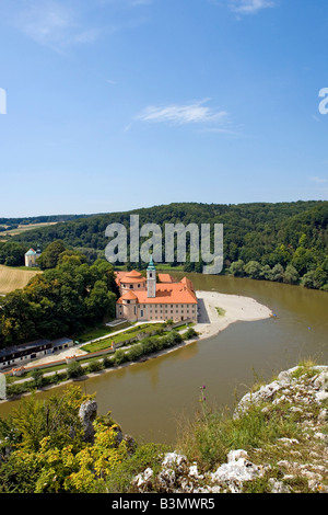 Deutschland, Bayern, Kloster Weltenburg, Weltenburg Klostergarten in Altmühl Tal Franken Donau Fluss Bayern Deutschland Stockfoto
