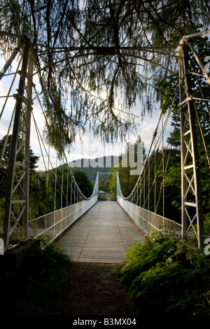 Cambus O' May Hängebrücke über den Fluss Dee, in der Nähe von Ballater in Schottland Stockfoto