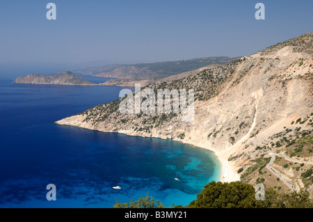 Myrtos Strand, Pylaros Region, Kefalonia, Griechenland Stockfoto