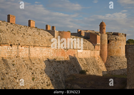 Die Fortresse de Salses in den Pyrénées Orientales Frankreich Stockfoto