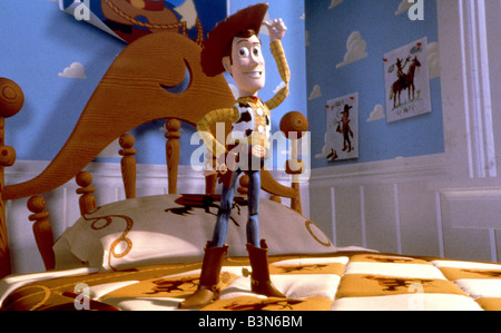 TOY STORY 1995 Buena Vista/Walt Disney/Pixar animierte Film mit Woody gesprochen von Tom Hanks Stockfoto