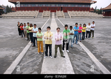 Menschen aus verschiedenen Ländern Zusammensein in der verbotenen Stadt, Peking, china Stockfoto