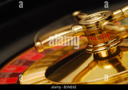 Spinning-Casino-Roulette-Rad hautnah Stockfoto