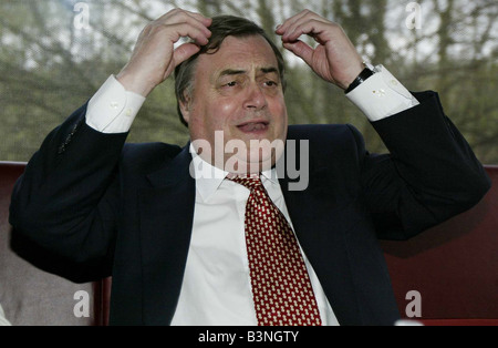 Eines der vielen Gesichter von John Prescott Vizepremierminister Mai 2005 Stockfoto