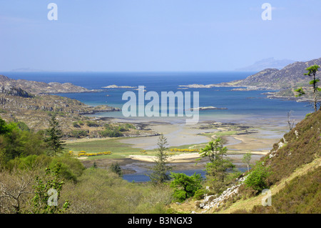 Blick auf Loch Moidart, Ardnamurchan Halbinsel, Highlands, Schottland Stockfoto