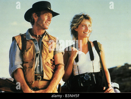 Überragender Film CROCODILE DUNDEE 1986 mit Paul Hogan und Linda Koslowski Stockfoto