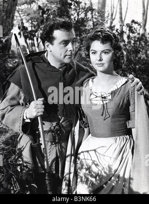 DIE Abenteuer des ROBIN HOOD Saphir Filme/ITC-TV-Serie 1955 bis 1960 mit Richard Greene und Patricia Driscoll Stockfoto