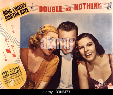 DOUBLE OR NOTHING 1937 Paramount Film mit von links Mary Carlisle, Bing Crosby und Martha Raye Stockfoto