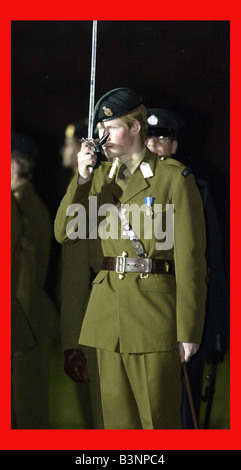 Prinz Harry ist Parade Kommandant der 48 starke Ehrengast bei der kombinierten Cadet Tattoo am Eton College Mai 2003 Stockfoto