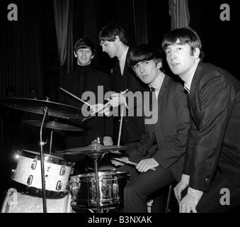 Die Beatles in Exeter November 1963 L R Ringo Starr Paul McCartney George Harrison und John Lennon Stockfoto