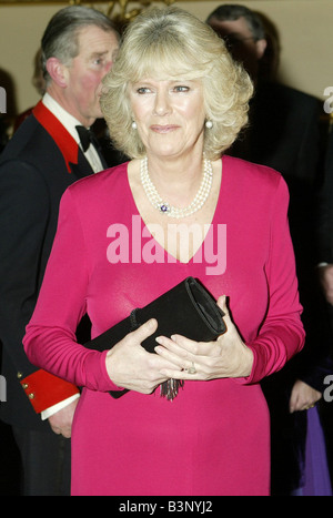 Prinz Charles mit Braut, Frau Camilla Parker Bowles anlässlich eines Empfangs in Windsor Castle Februar 2005 Stockfoto