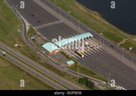 Eine Luftaufnahme des M6 Maut-Autobahn-Mautstation Stockfoto