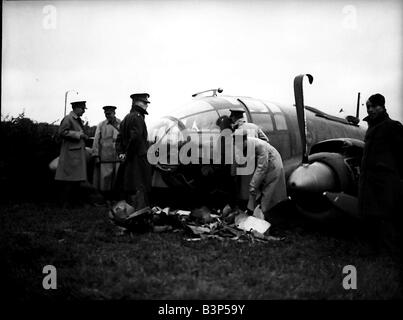 Heinkel 111 abgeschossen Stockfoto