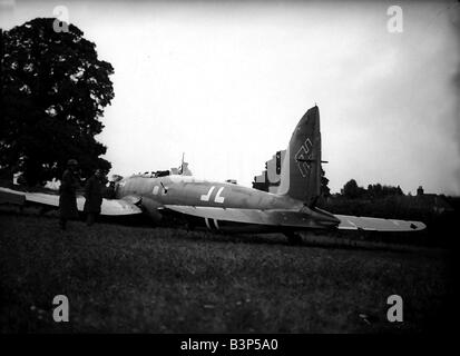 Während des 2. Weltkrieges in Hampshire herabgebracht Heinkel 111 Stockfoto