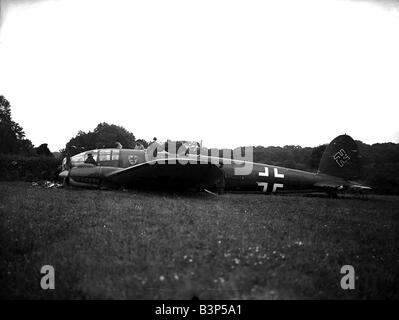Ein Heinkel 111 hereingebracht Hampshire während des 2. Weltkrieges Stockfoto
