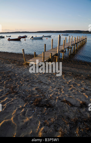 Morkhølt Strand und Vejle Fjord in der Abenddämmerung, Süd-Jütland, Dänemark Stockfoto