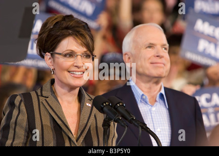 Sterling Heights Michigan Kampagne Rallye für John McCain und Sarah Palin Stockfoto