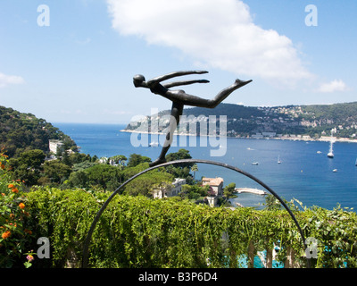 Blick von der Garten und die Villa Ephrussi de Rothschild auf Cap Ferrat in der Nähe von Nizza, Cote d Azur Provence Frankreich Stockfoto