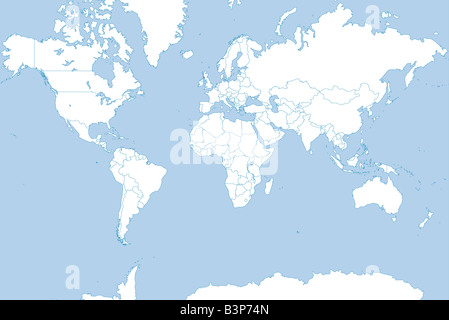 Abbildung einer Weltkarte Stockfoto