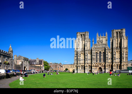 Wells Domstadt Zivilgemeinde Mendips Somerset County England UK Großbritannien Stockfoto