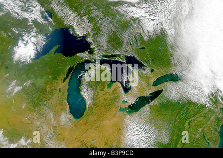 Satelliten-Ansicht der großen Seen, USA Stockfoto